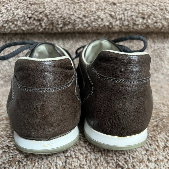 PRADA Men's Olive Casual Sports Leather Shoes - Picture 6 of 13